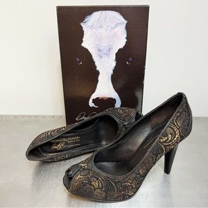 Donald J Pliner Zeppel Peep Toe High Heels